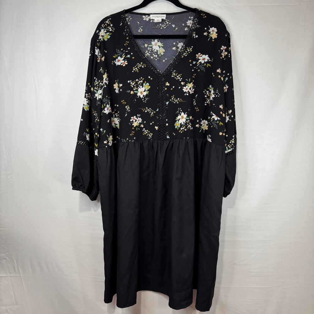 Chic Soul Black Floral Midi Dress